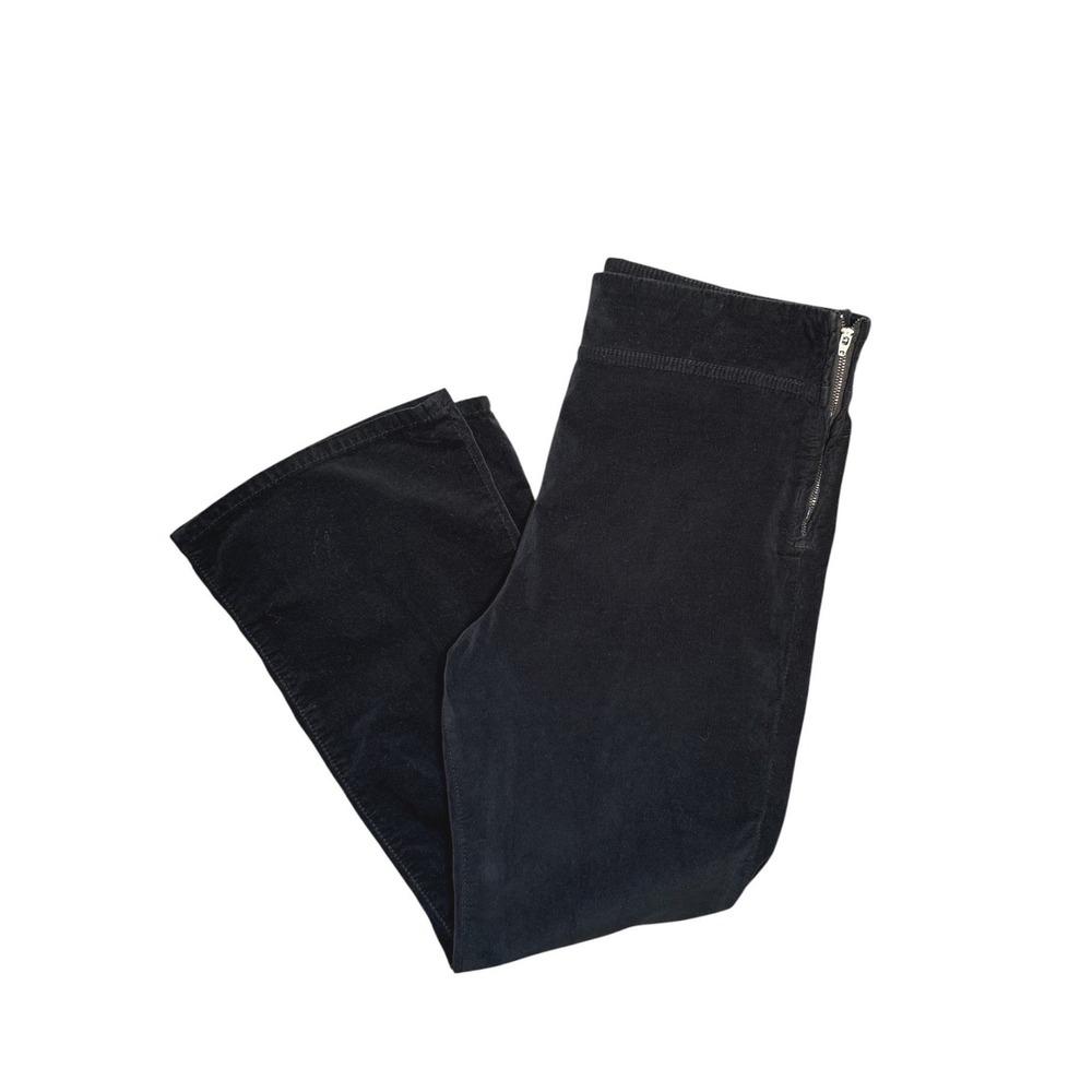 Free People Women's Black Corduroy Flared Side Zip Pants Size Large